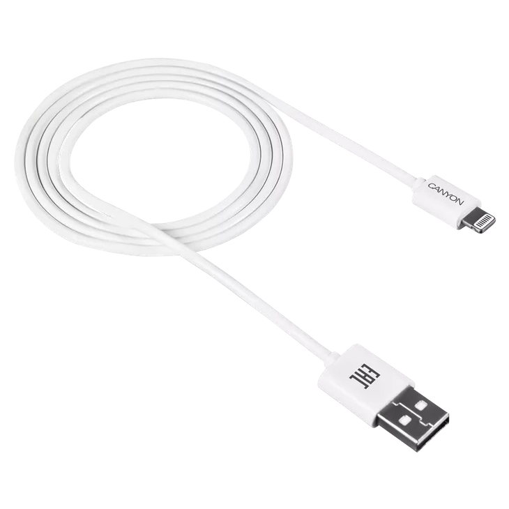 Кабель · Canyon CFI1W white (Lightning - USB-A) 1м