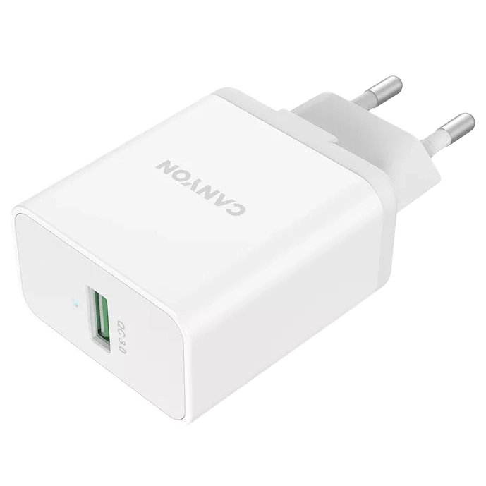 Мережевий зарядний пристрiй · Canyon H-24 white (QC 24W)