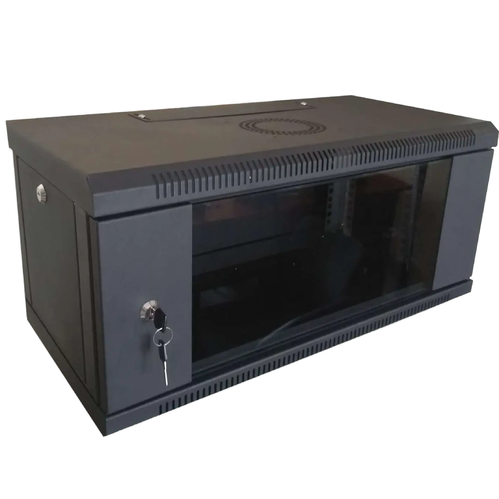 Шафа коммутаційна настінна розбірна чорна · Hypernet WMNC-350-4U-FLAT-BLACK