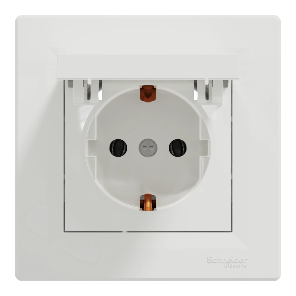 Розетка одинарна із заземленням і кришкою · Schneider Electric ASFORA EPH3100121