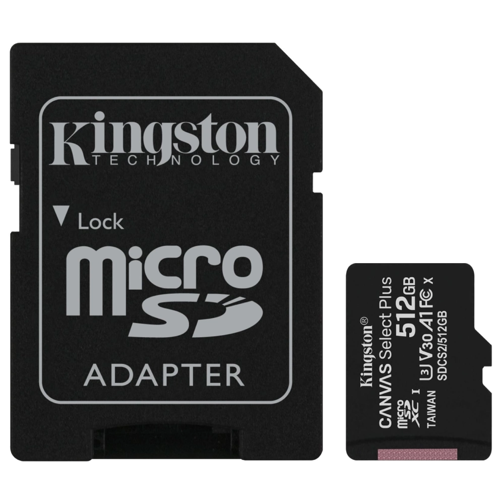 Модуль флеш-пам'яті · Kingston 512GB micSDXC Canvas Select Plus 100R A1 C10 Card + ADP