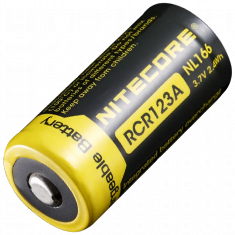 Акумулятор літієвий 16340 (RCR123A) · Nitecore NL166 3.7V (650mAh)