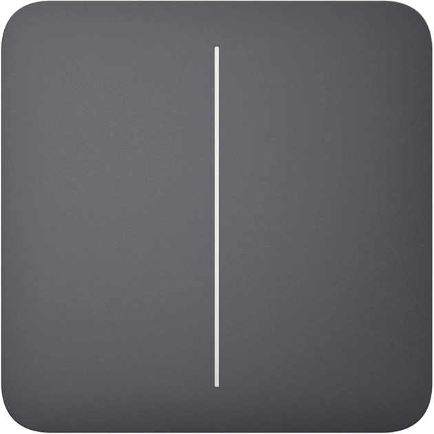 Кнопка двоклавішного вимикача · Ajax SoloButton (2-gang) [55] graphite кнопка