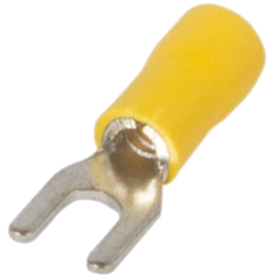 Ізольований накінечник вилковий 0.5-1.5 кв.мм, жовтий · Enext e.terminal.stand.sv.1,25.5.yellow