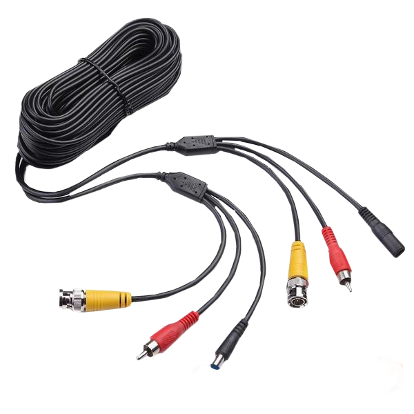 Патчкорд комбінований коаксіальний + живлення + звук, чорний · NC + DC + AV 10m