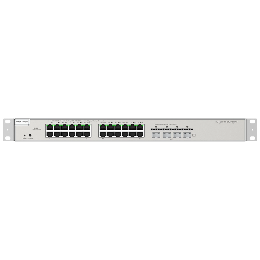 Комутатор 24 порти керований · Ruijie Reyee RG-NBS5200-24GT4XS-P L3 POE