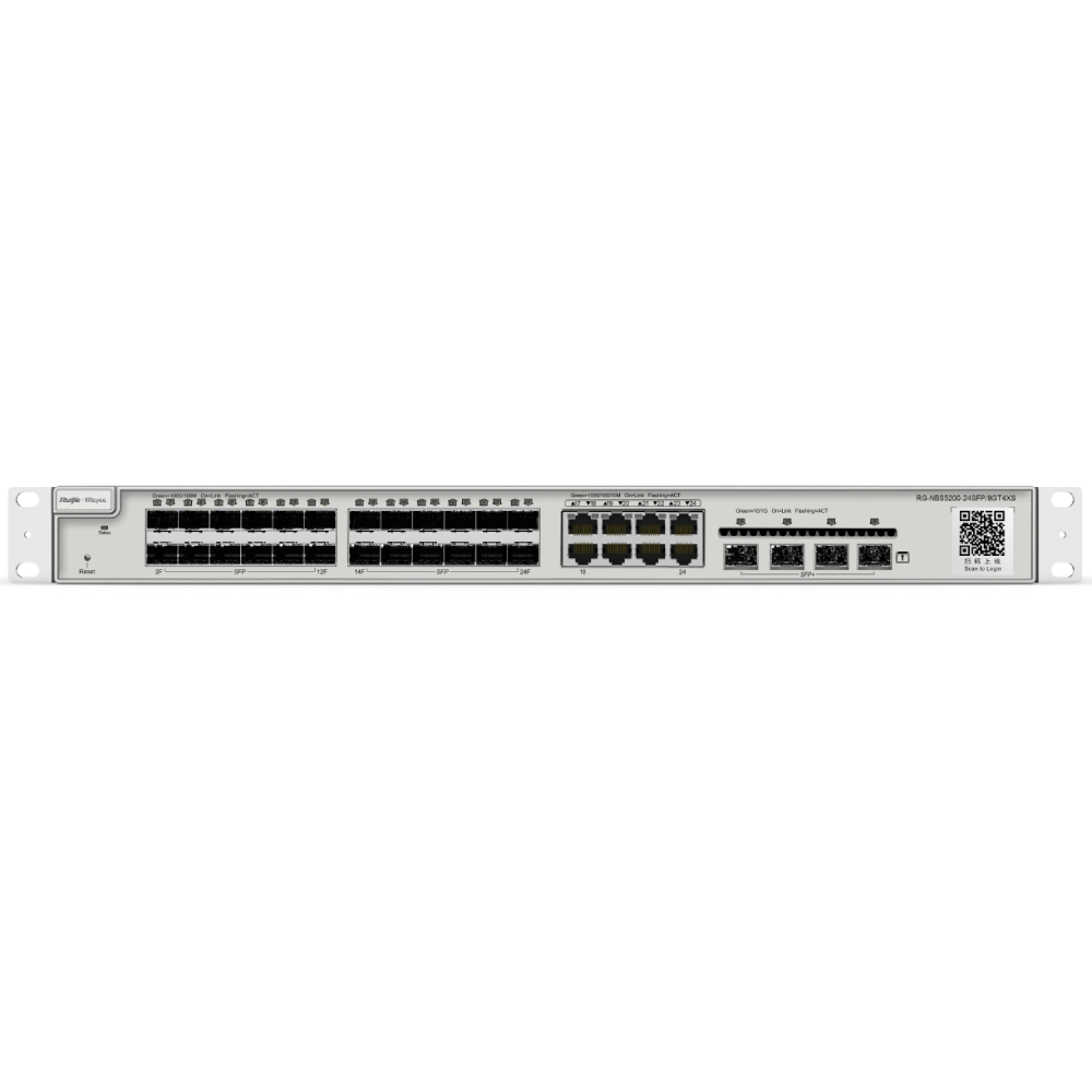 Комутатор 24 порти керований · Ruijie Reyee RG-NBS5200-24SFP/8GT4XS L3
