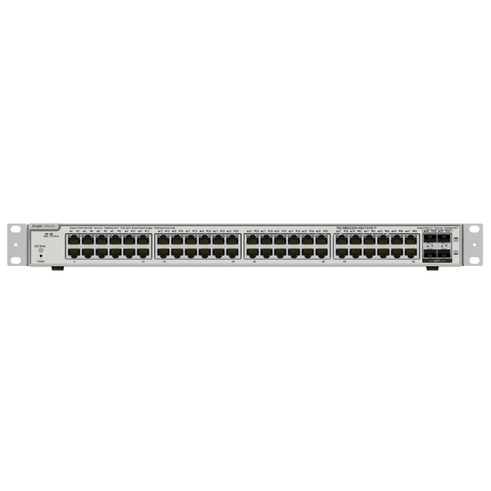 Комутатор 48 портів керований · Ruijie Reyee RG-NBS3200-48GT4XS-P L2+ POE