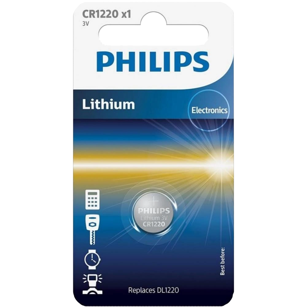 Батарейка літієва блістер, 1 шт · Philips CR1220