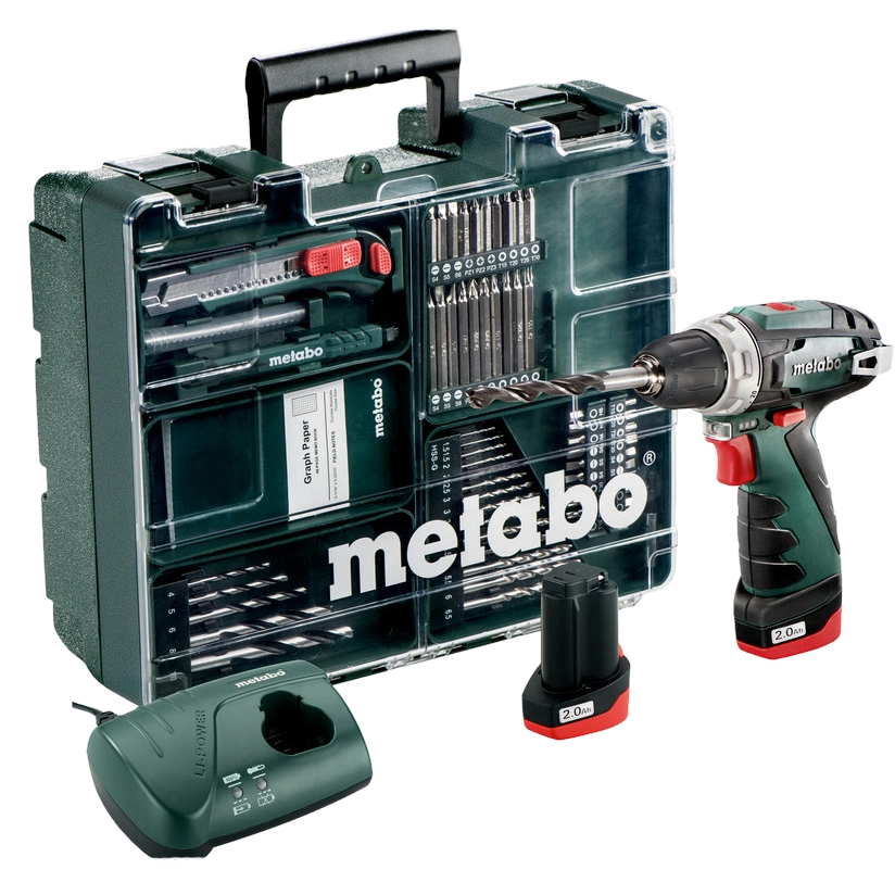 Акумуляторний дриль-шурупокрут · Metabo PowerMaxx BS Basic Mobile Workshop