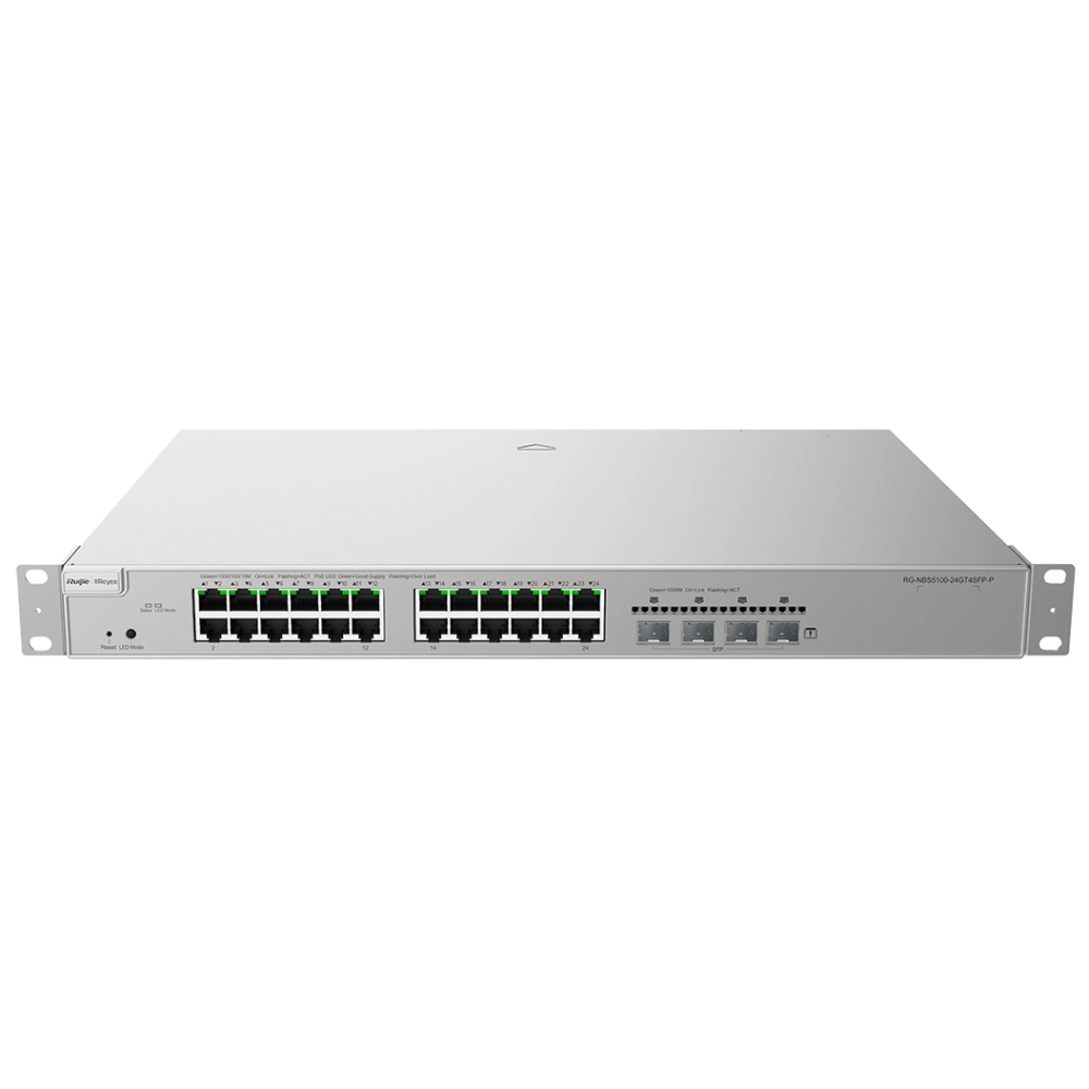 Комутатор 24 порти керований · Ruijie Reyee RG-NBS5100-24GT4SFP-P POE L3