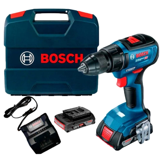Акумуляторний дриль-шурупокрут + 2 акб 18 В / 2 А•г + ЗП GAL 18V-20 + L-Case · Bosch Professional GSR 18V-50 (06019H5000)