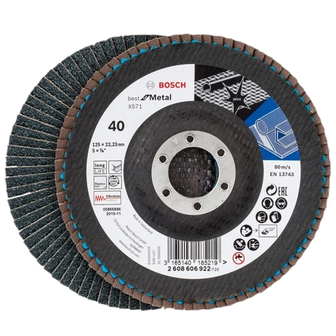 Пелюстковий шліфкруг · Bosch X571 125 мм K40 (2608606922)
