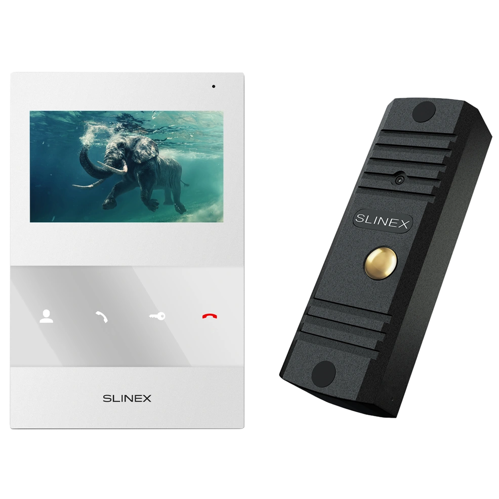 Комплект відеодомофону · Slinex ML-16HD(Black)+SQ-04M(White)