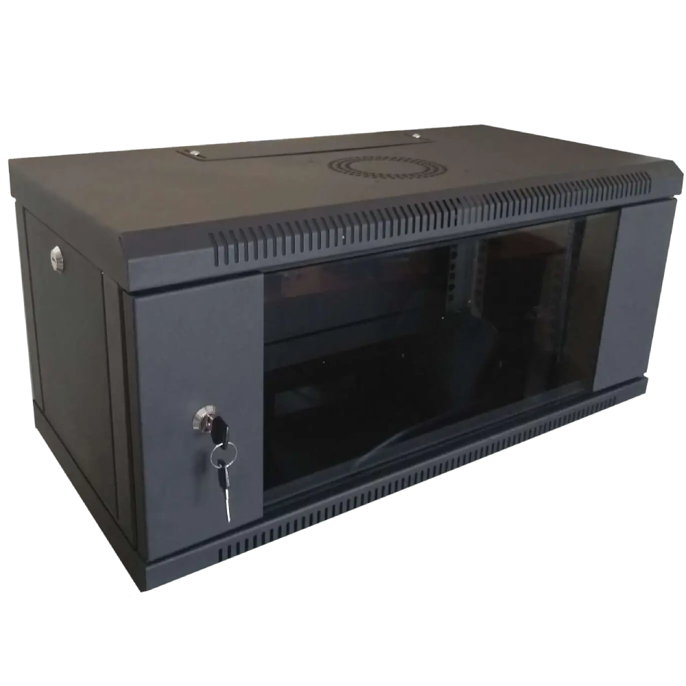 Шафа коммутаційна настінна 6U 600x350 розбірна чорна · Hypernet WMNC-35-6U-FLAT-BLACK