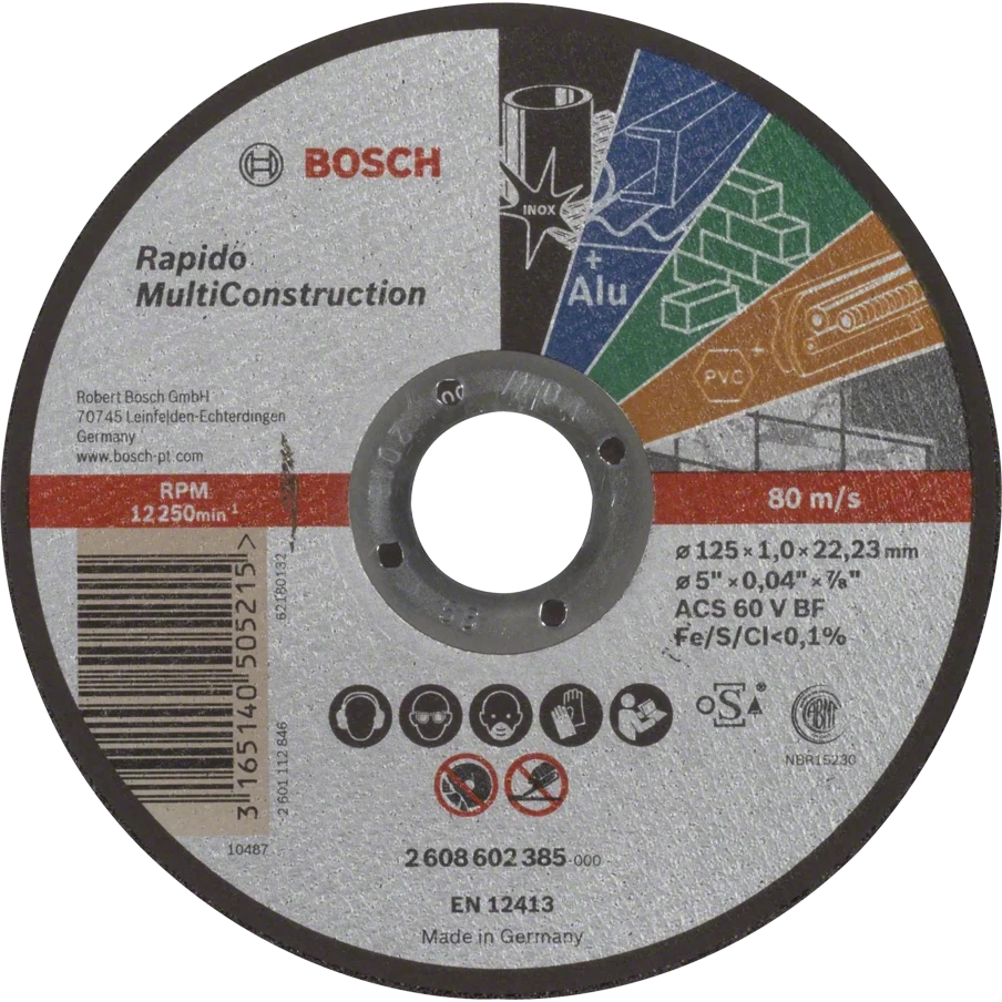 Відрізний круг по металу · Bosch Multi Construction Rapido 125x1.0x22.2