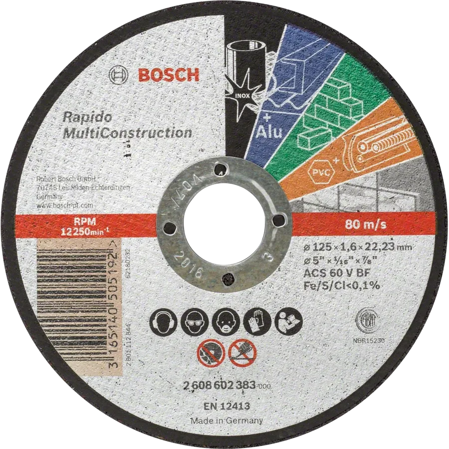 Відрізний круг для металу · Bosch Multi Construction Rapido 125x1.6x22.2