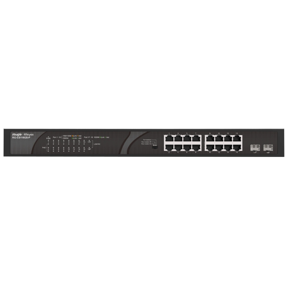 Комутатор 18 портів некерований · Ruijie Reyee RG-ES118GS-P PoE