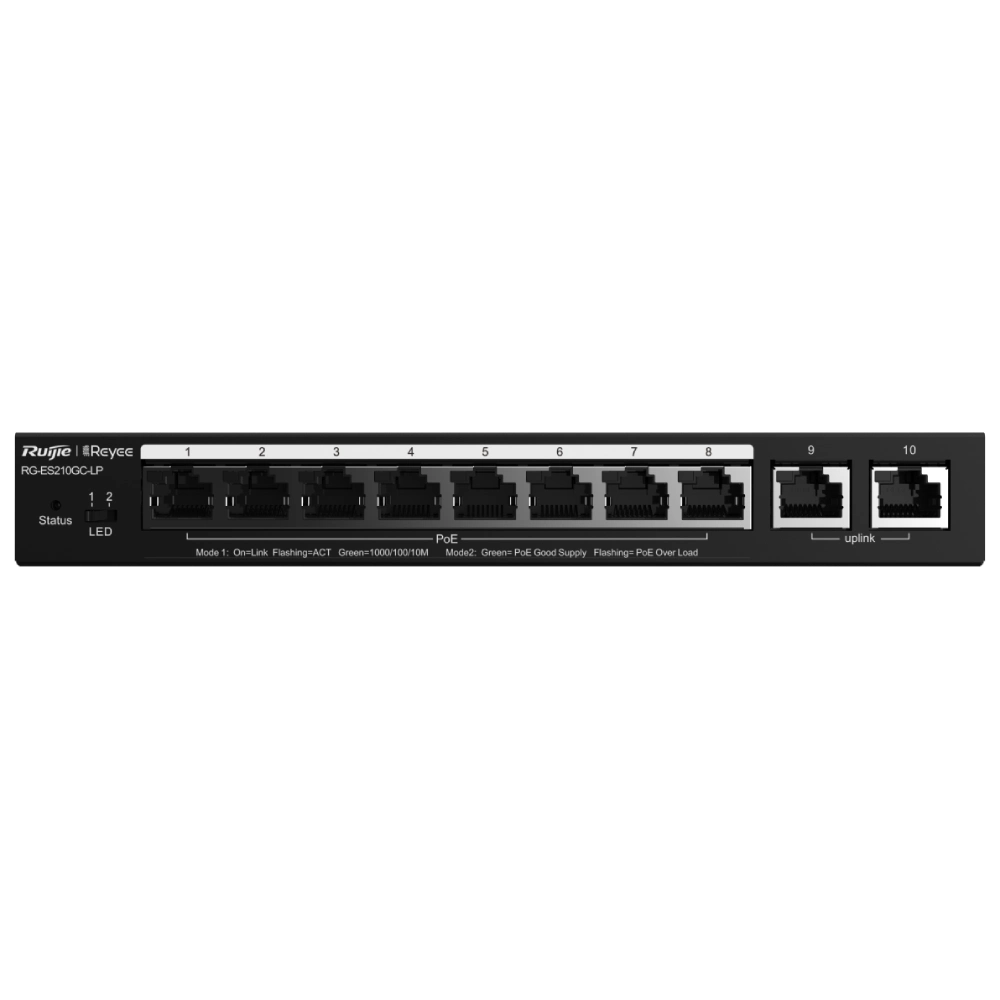 Комутатор 10 портів керований · Ruijie Reyee RG-ES210GC-LP PoE