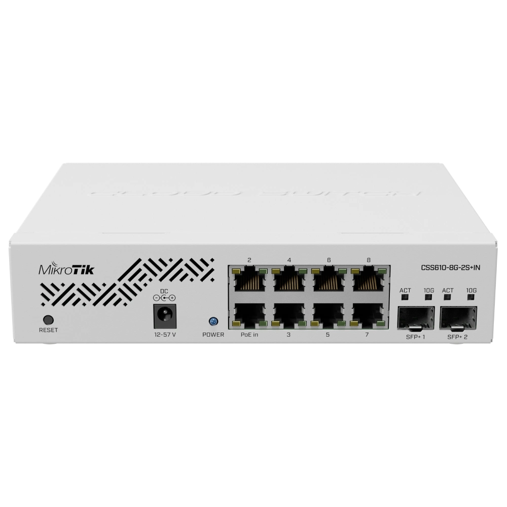 Комутатор 8 портів керований · MikroTik CSS610-8G-2S+IN