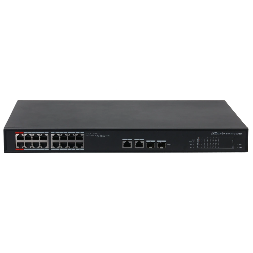 Комутатор 18 портів керований · Dahua DH-S4101-16ET2GF-240-C PoE