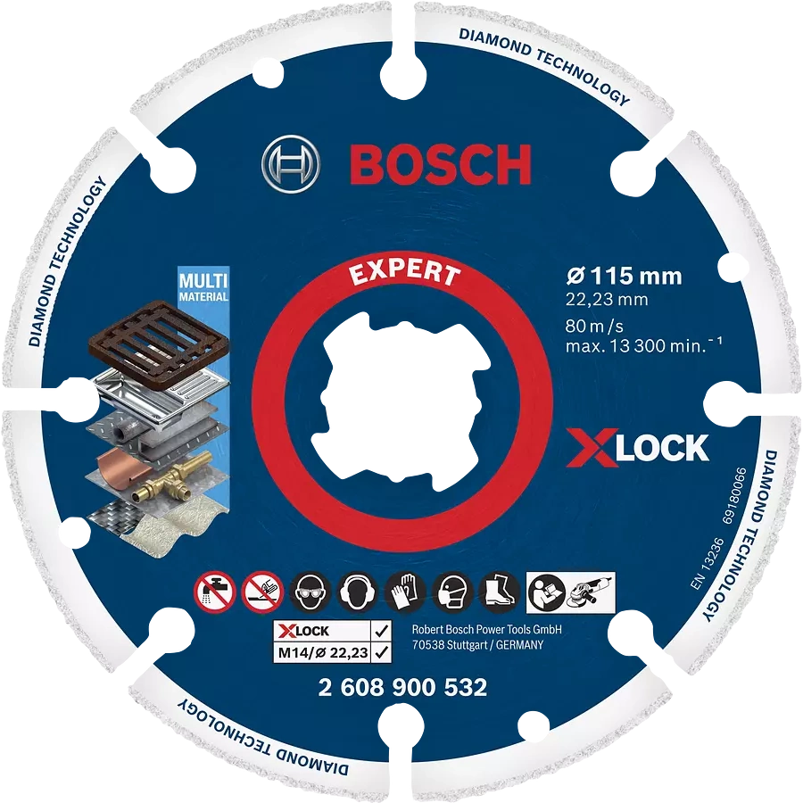 Відрізний круг по металу · Bosch EXPERT Diamond Metal Wheel X-LOCK, 115 x 22,23 мм