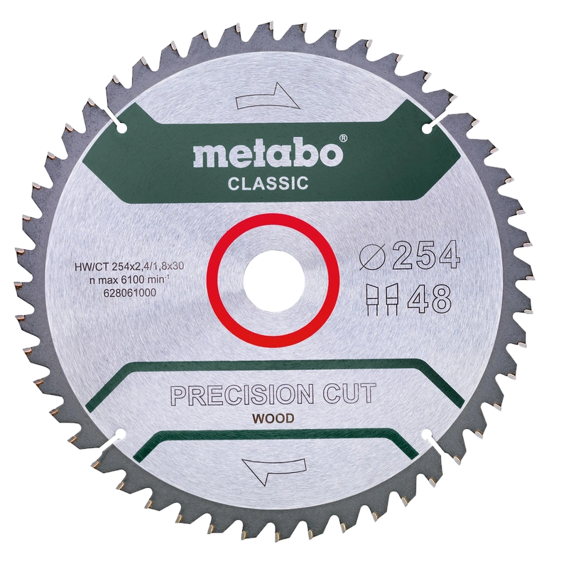 Пильний диск 254x30, Z48 WZ 5°neg. · Metabo "precision cut wood - classic" (628061000)