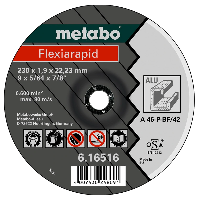 Відрізний круг по алюмінію 125 x 1,0 x 22,23 мм, TF 41 · Metabo Flexiarapid (616513000)