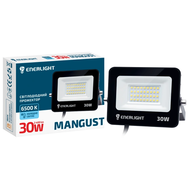 Прожектор світлодіодний 30Вт 6500K · ENERLIGHT MANGUST