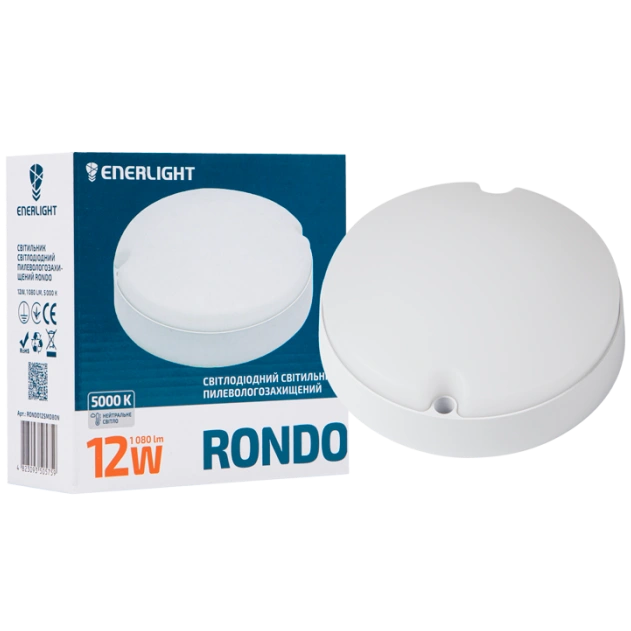 Світильник світлодіодний 12Вт 5000К IP65 · ENERLIGHT RONDO