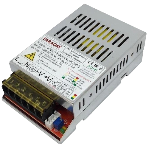 Блок живлення · Faraday Electronics 60Wt/12-36V/ALU 12–36В 5-2А