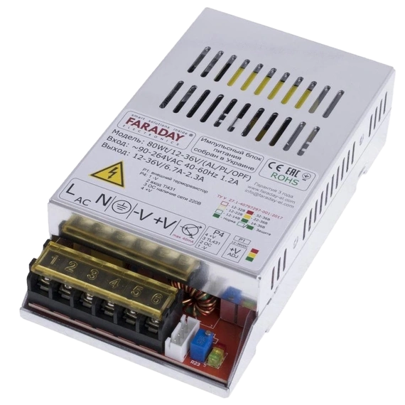 Блок живлення · Faraday Electronics 80Wt/12-36V/ALU 11.8-37.5В 6.7-2.7А