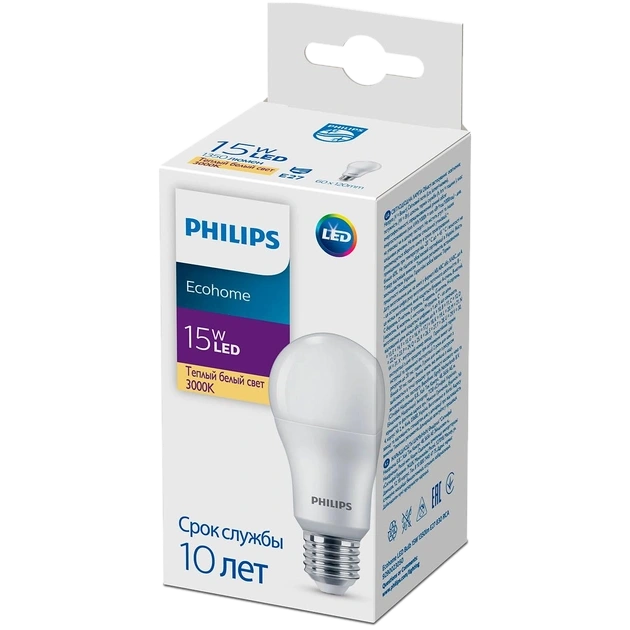 Лампочка Bulb 15W 1350lm · Philips Ecohome LED E27830