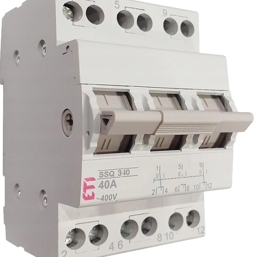 Перемикач навантаження · ЕТІ SSQ 340 "1-0-2", 3p 40A
