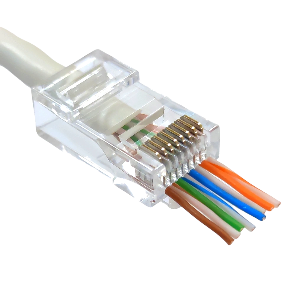 Конектор з наскрізними отворами · Kingda UTP RJ45 кат. 6 (100шт.)