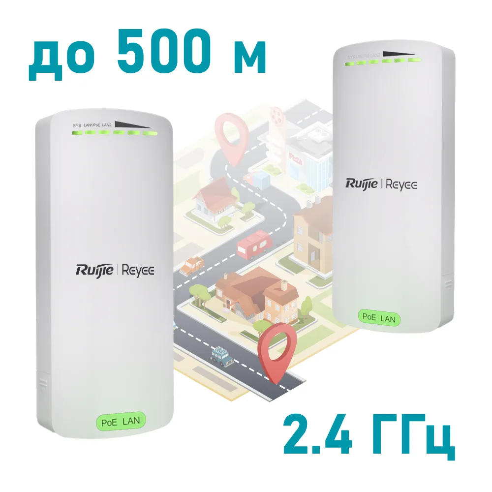 Бездротовий WiFi міст · Ruijie Reyee RG-EST100-E 2.4 ГГц