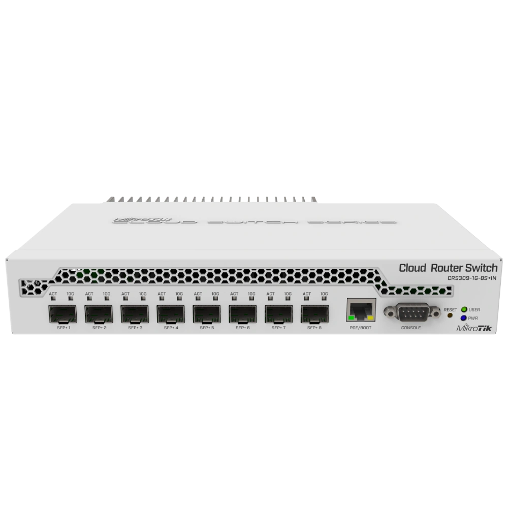 Комутатор 8 портів керований · MikroTik CRS309-1G-8S+IN 10G SFP+