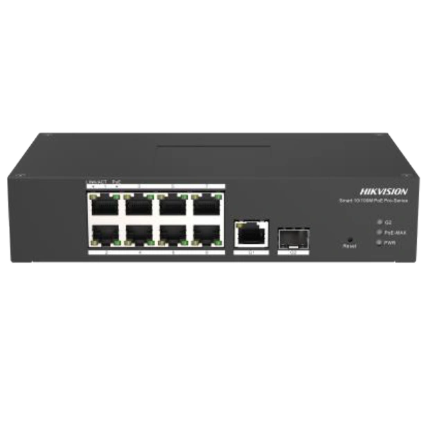 Комутатор 10 портів керований · Hikvision DS-3T1310P-SI/HS PoE