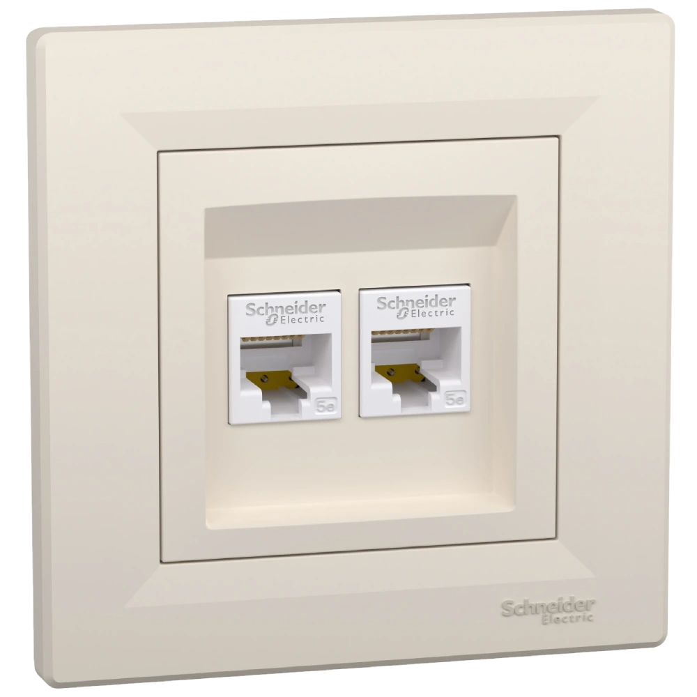 РОЗЕТКА КОМП'ЮТЕРНА RJ45 UTP КАТ. 5Е ПОДВІЙНА · Schneider Electric Asfora EPH4400123