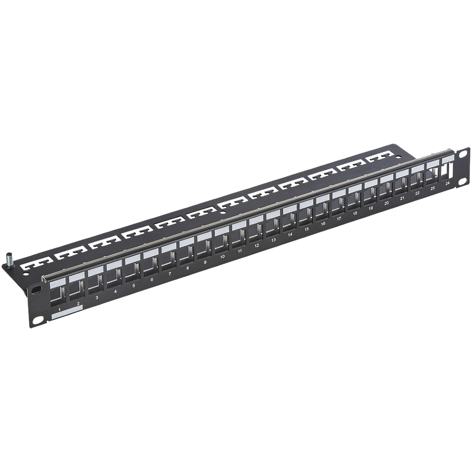 Патч-панель з'єднувальна для 24 модулів · Keystone Corning 19", 1U