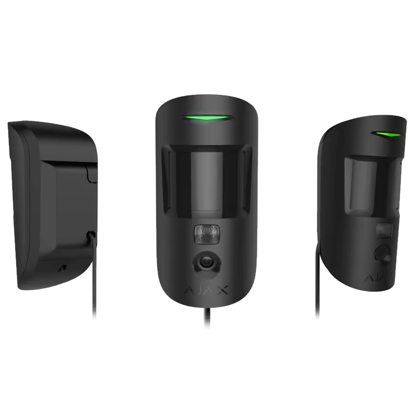Superior MotionCam (PhOD) black Fibra · Дротовий сповіщувач руху з підтримкою фотоверифікації Ajax