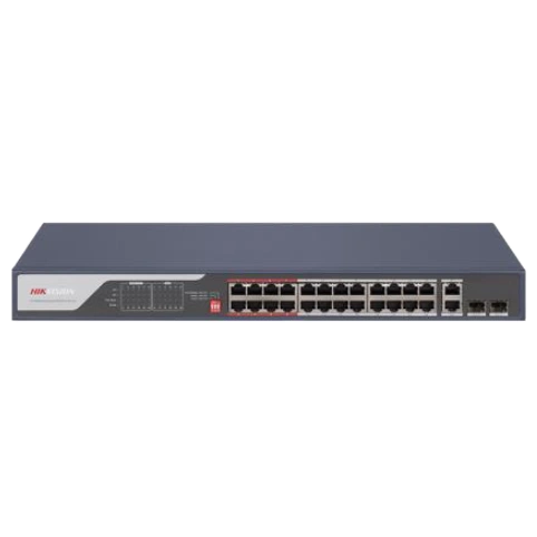 Комутатор 28 портів некерований · Hikvision DS-3E0326P-E(C) PoE