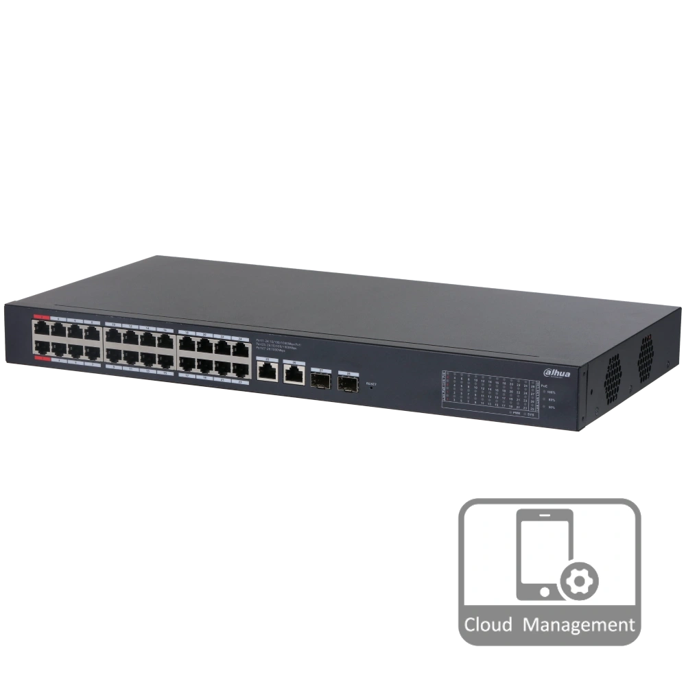 Комутатор 26 портів керований · Dahua DH-CS4228-24GT-240 PoE