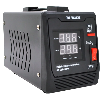 Стабілізатор напруги релейний 1xShuko, DC140-260V, AC220±8%, BOX · Green Wave Mauser 1000VA (700Вт)