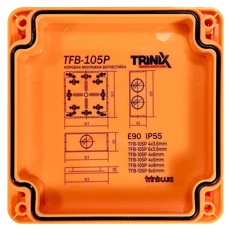 Вогнестійка розподільна коробка · Trinix TFB-105P 4x3.5