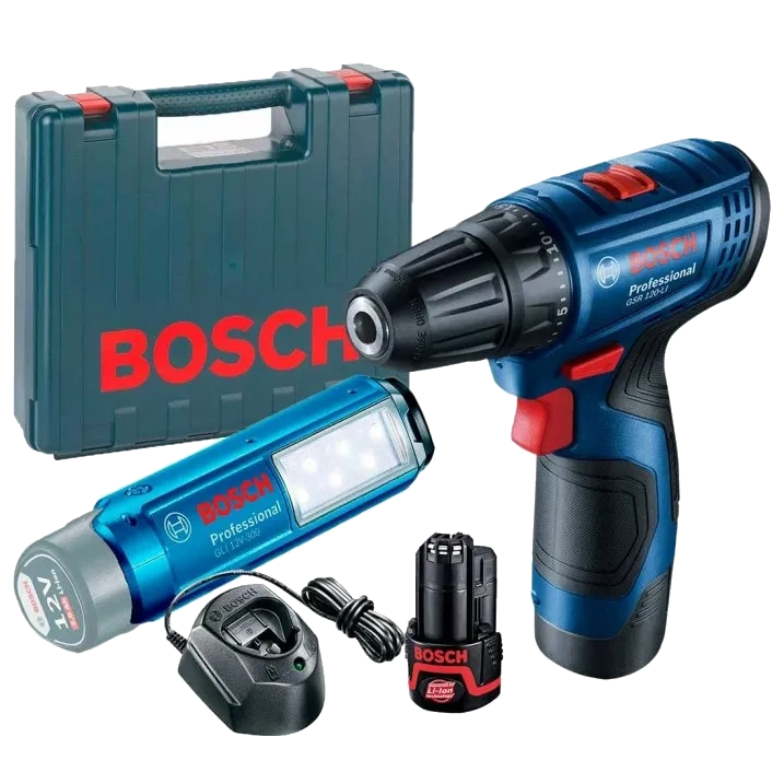 Акумуляторний шурупокрут та ліхтарик · Bosch GSR 120-LI + GLI 12V-300 (06019G8004)