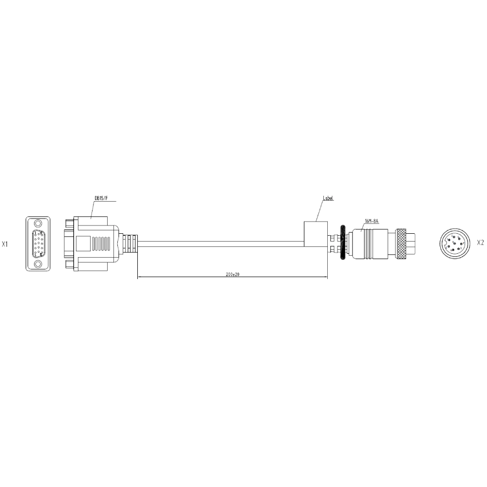 Кабель · AE-MC9294-0.2(16M8A to DB15/F)