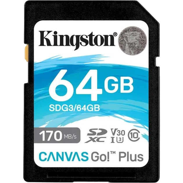 Карта пам'яті · Kingston SDXC Canvas Go Plus 170R C10 UHS-I U3 V30 64Гб