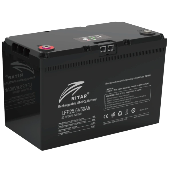 Акумуляторна батарея · Ritar LFP25.6V50AH G3 з системою підігріву та bluetooth