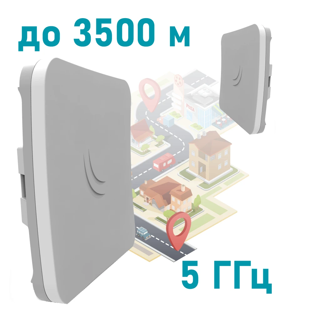 Бездротовий WiFi міст · MikroTik SXTsq 5 ac (RBSXTsqG-5acD) 5GHz